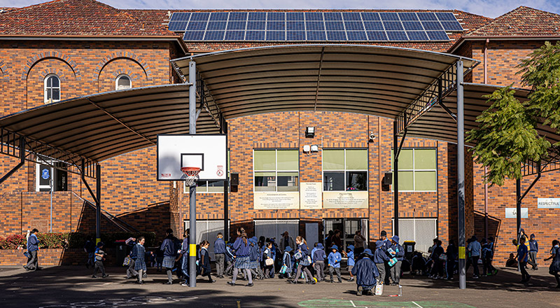 Holy Trinity Catholic Primary School Granville students on campus