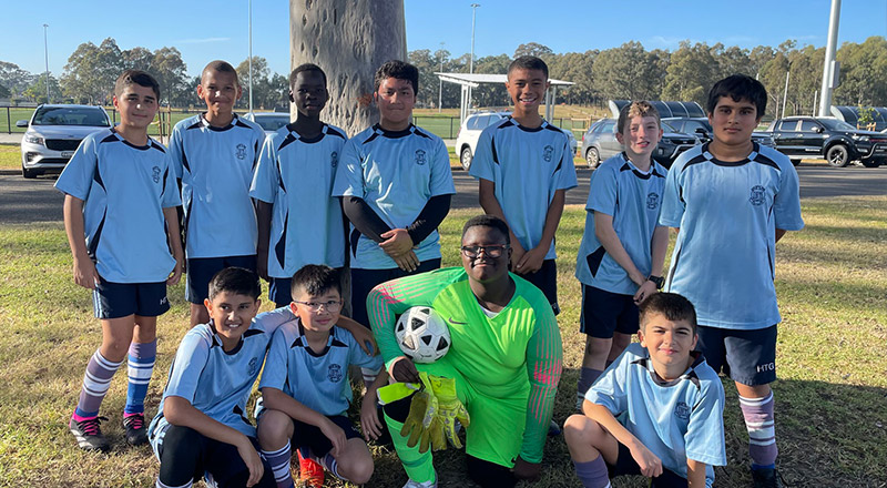 Holy Trinity Catholic Primary School Granville soccer team at gala day