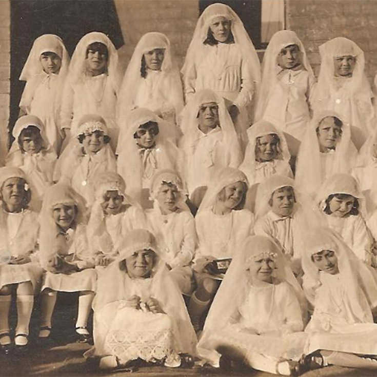 Historical image of Holy Trinity Catholic Primary School Granville students