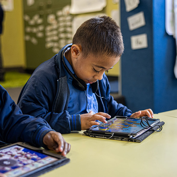 Holy Trinity Catholic Primary School Granville student on iPad