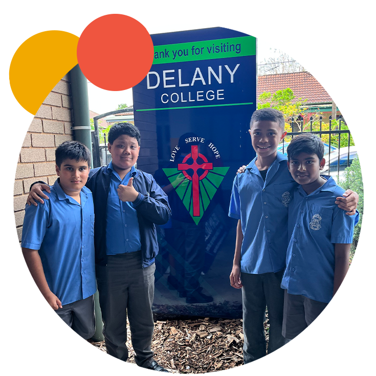 Holy Trinity Catholic Primary School Granville students on Delany Campus