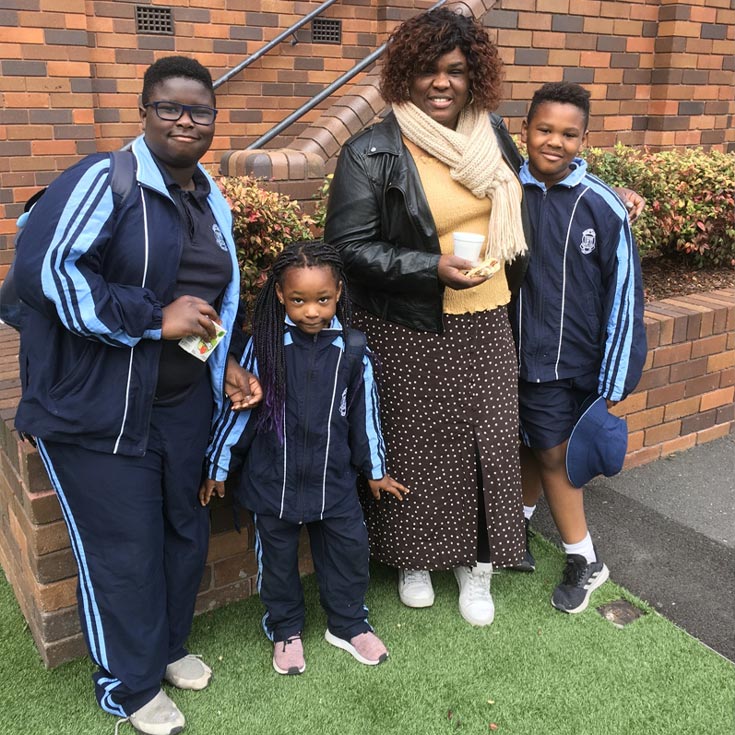 Family of four at Holy Trinity Primary Granville